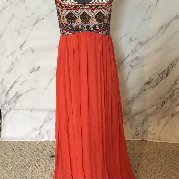 NWOT Xhilaration Orange Maxi Dress Size M - Picture 2 of 6